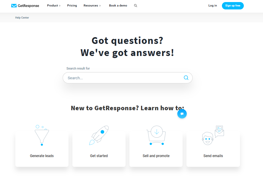 help center of getresponse