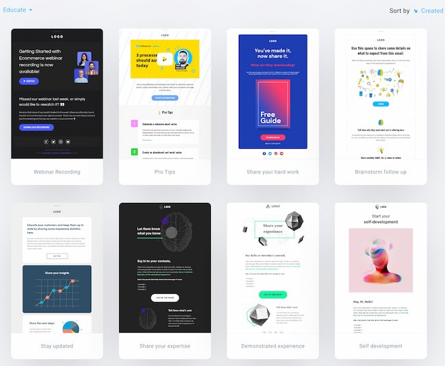 GetResponse email templates.