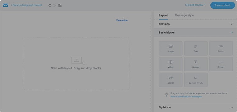 drag-and-drop editor of getresponse