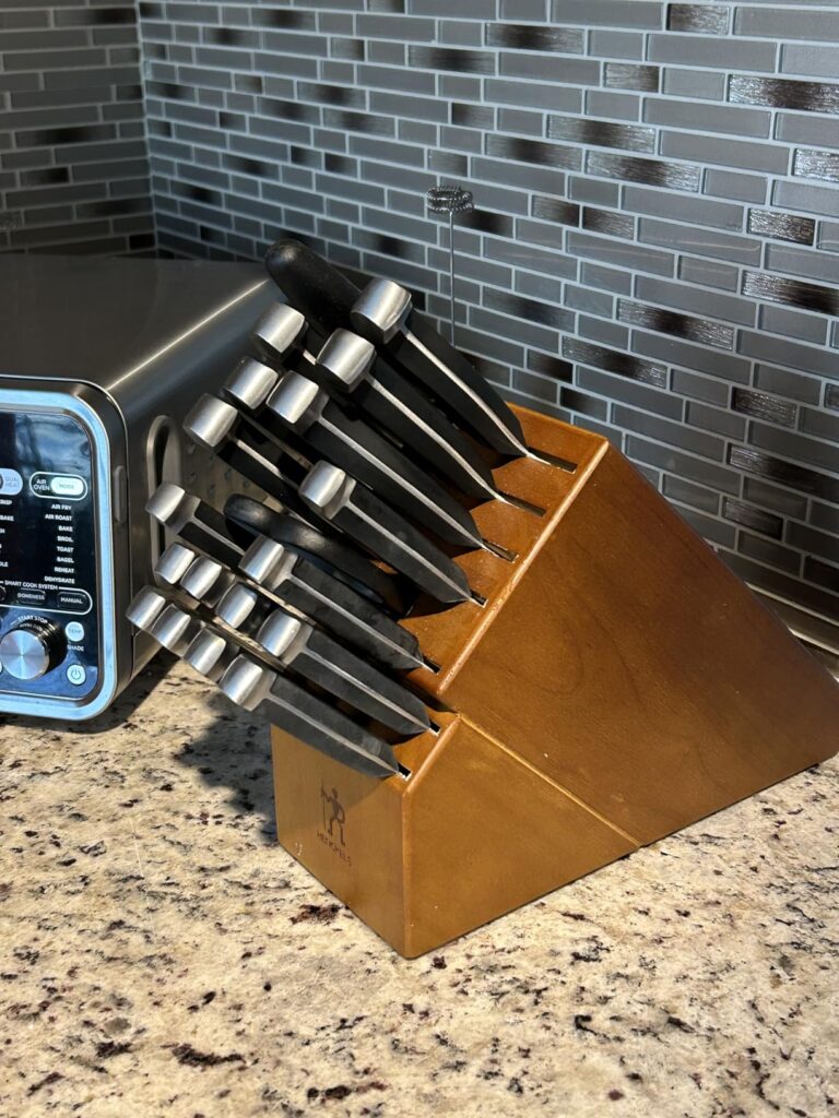 Authentic home kitchen view of the HENCKELS Statement 15-Piece Knife